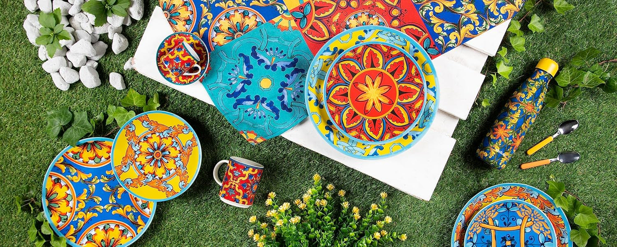 Excelsa Trinacria Teller-Set, 18-teilig, Porzellan und Keramik