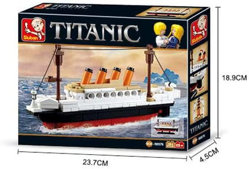 Sluban Klemmbausteine SlubanM38-B0576 SL95336, Kleiner Bausatz (194 Teile) [M38-B0576], Spielset, Klemmbausteine, Schifffahrt, mit Spielfigur, Titanic, bunt
