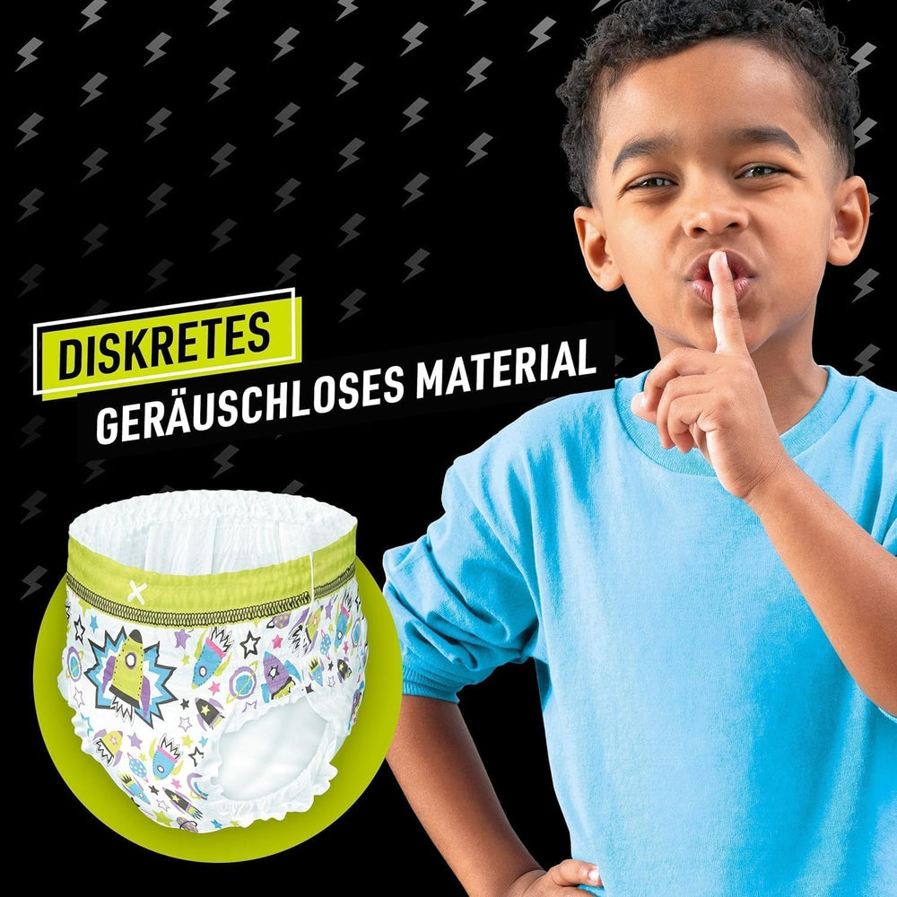 Pantaloni de pijama Spaceship, 9 pantaloni absorbanți de noapte, 8 ani, 27kg-43kg, protecție împotriva scurgerilor pentru întreaga noapte