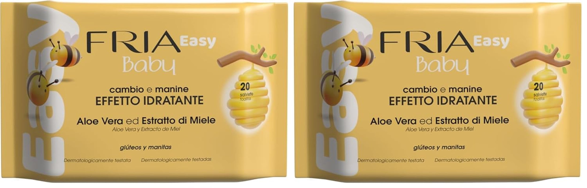 Șervețele umede Easy Baby, cu aloe vera și extract de miere cu efect hidratant pentru piele, testate dermatologic, pachet de 330 de șervețele
