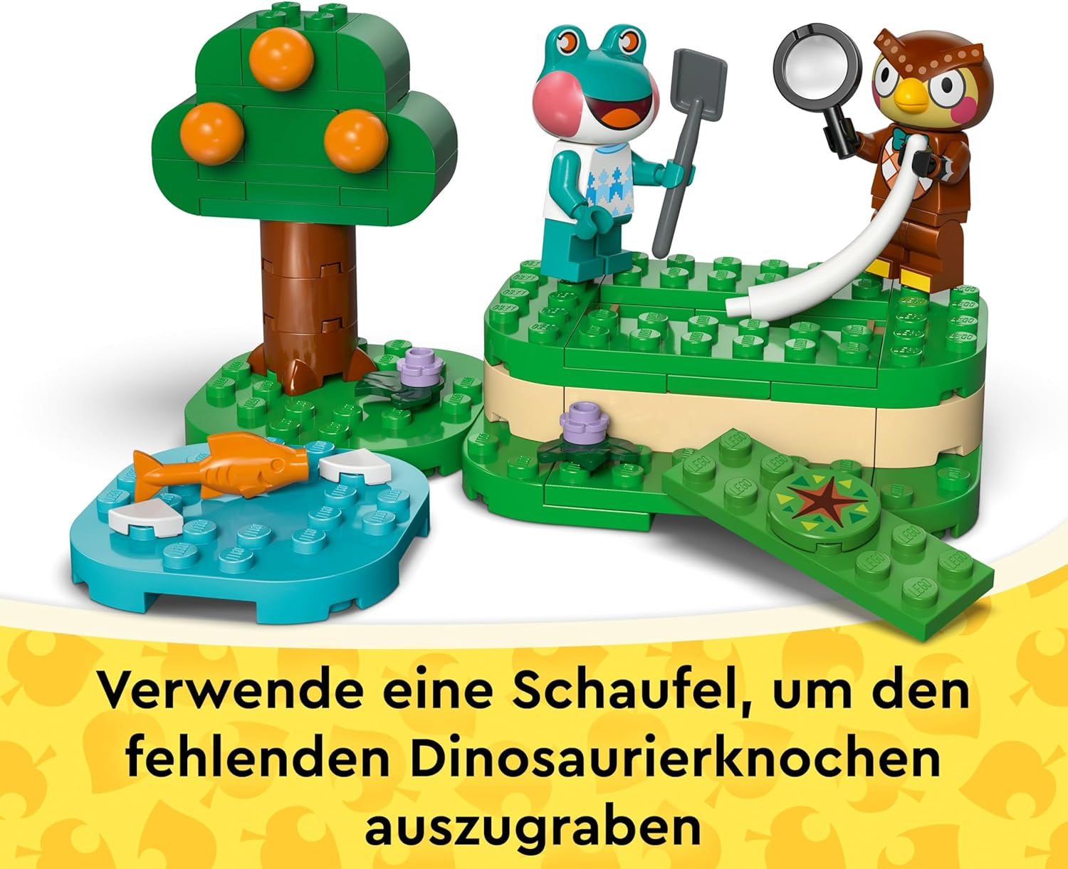 LEGO Animal Crossing - Eugens Museumssammlung - Interaktives Spielset mit Eugen & Liliane Minifiguren, Dinosaurierfossilien & Zubehör - Gamer Geschenk für Mädchen & Jungen ab 7 Jahren - 77056