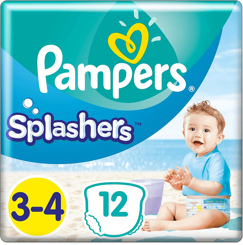 Pampers (Versiunea Veche), Șorturi de baie de unică folosință Splashers - Mărimea 5/6 (14kg+) - Cutie cu 8 pachete a câte 10