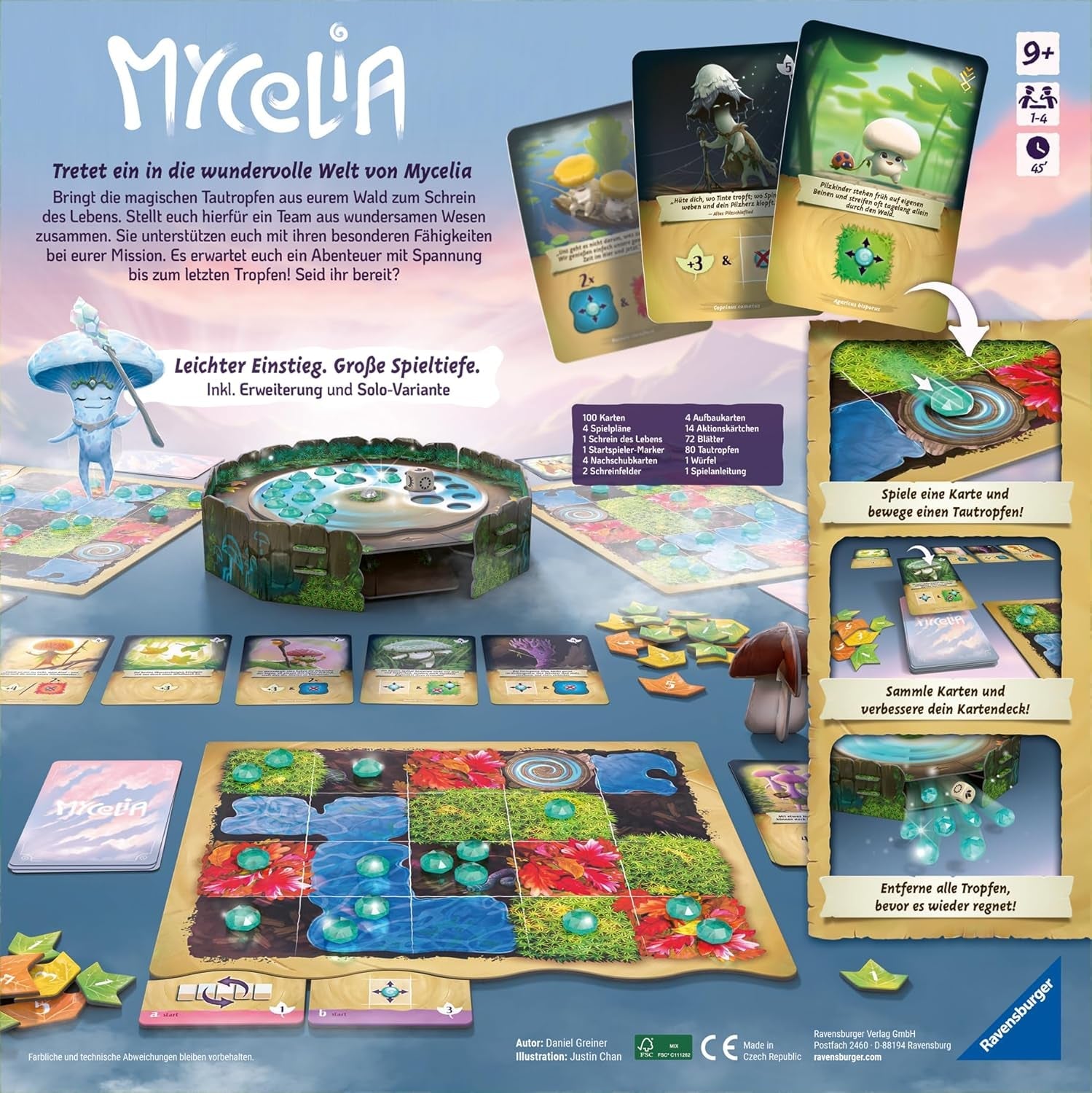 Ravensburger 27489 - Mycelia - Joc de construire a pachetelor de cărți pentru familii, joc de societate pentru adulți și copii cu vârsta de 9 ani și peste - joc de strategie simplu pentru 1-4 jucători