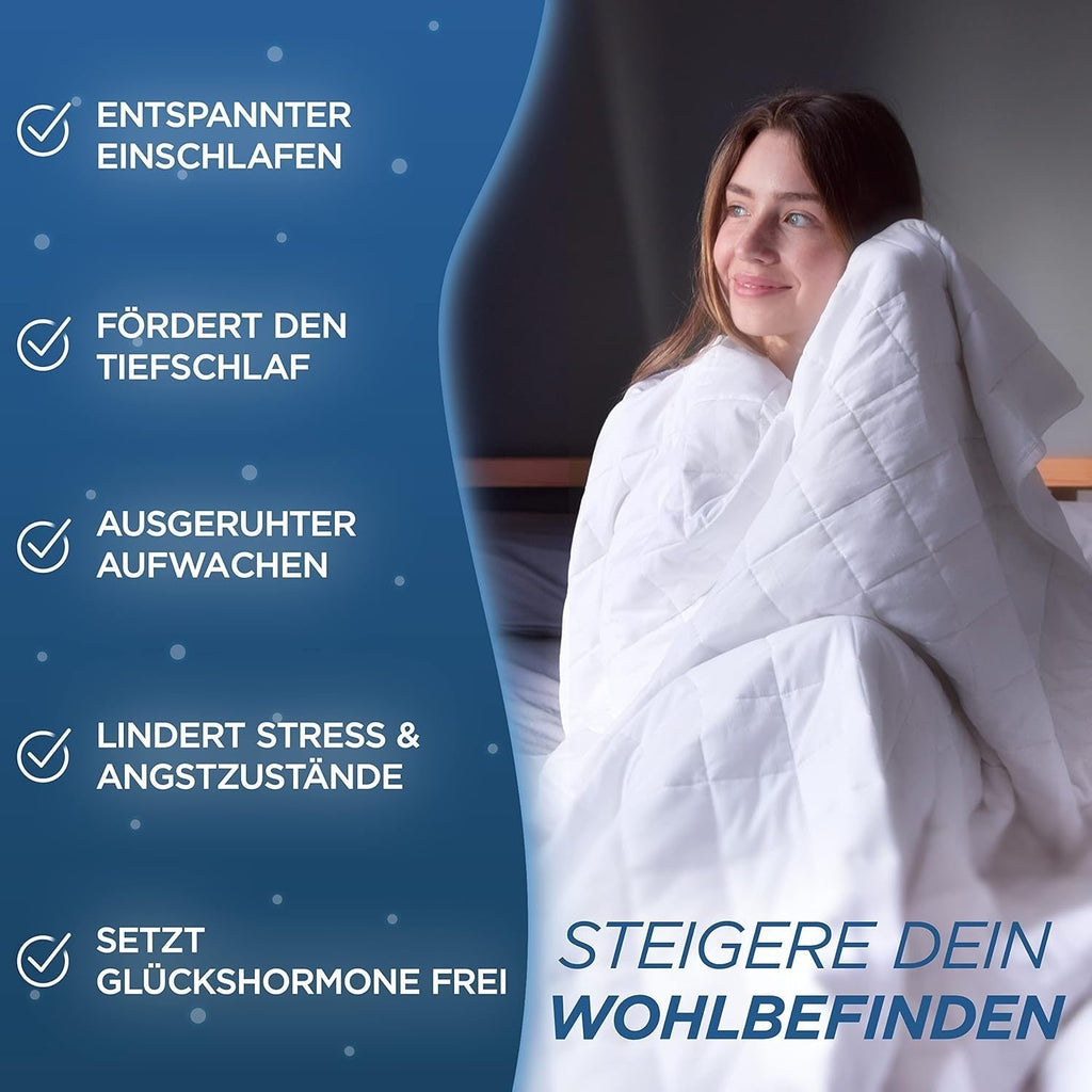 Samthus Pătură ponderată 135X200Cm 6Kg Certificată Oeko-Tex - Pătură de relaxare 100% bumbac - Pătură grea antistres și de terapie - Dormiți mai bine cu pătura noastră grea - Pătură ponderată Paturi si Cuverturi Besuche den Samthus-Store