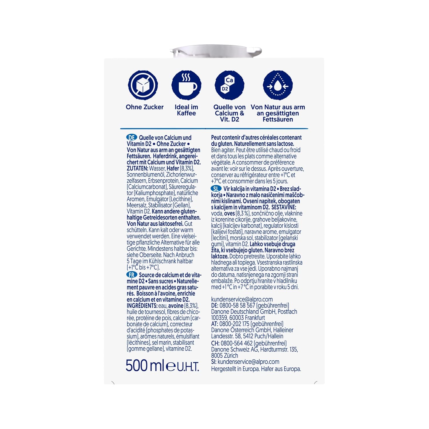 Alpro This is Not Milk 3,5 Prozent – Vegan und milchfrei – Von Natur aus laktosefrei – Reich an Ballaststoffen, Calcium und Vitaminen – 8 x 1 L – Haltbar