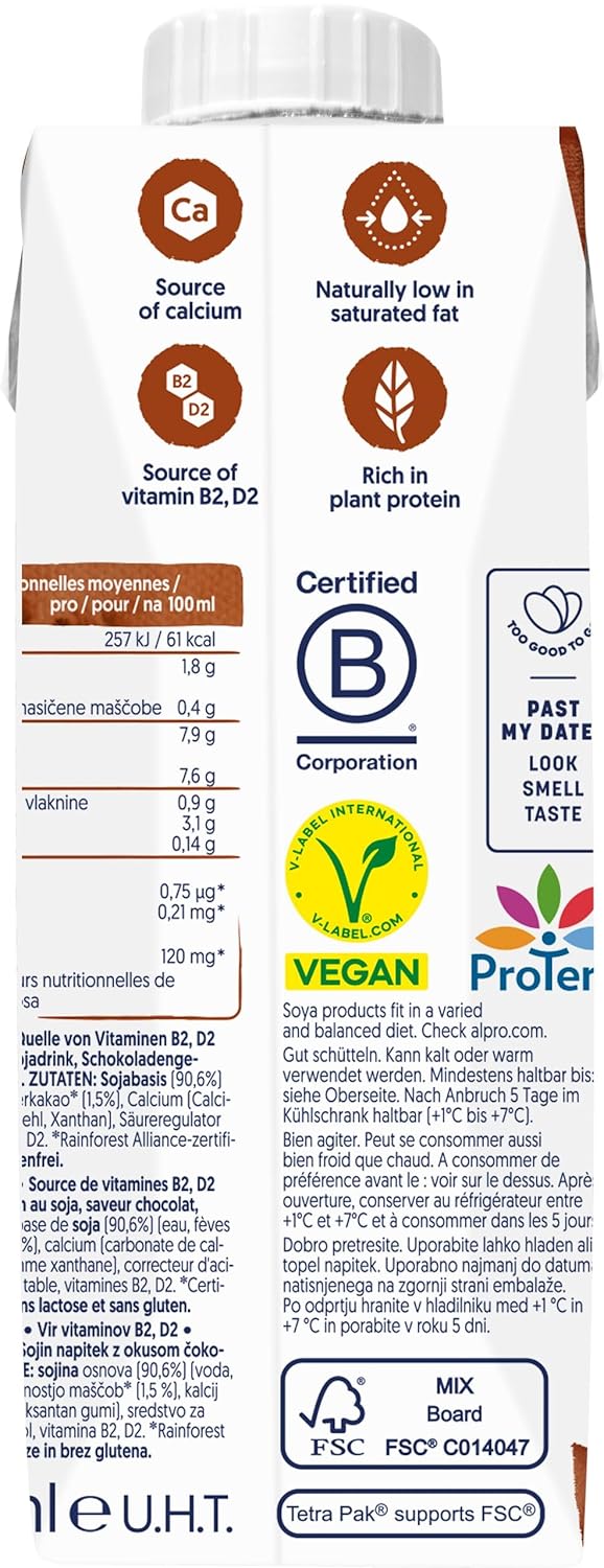 Alpro Băutură din Soia Ciocolată - Vegană, Fără Lactoză, Fără Gluten