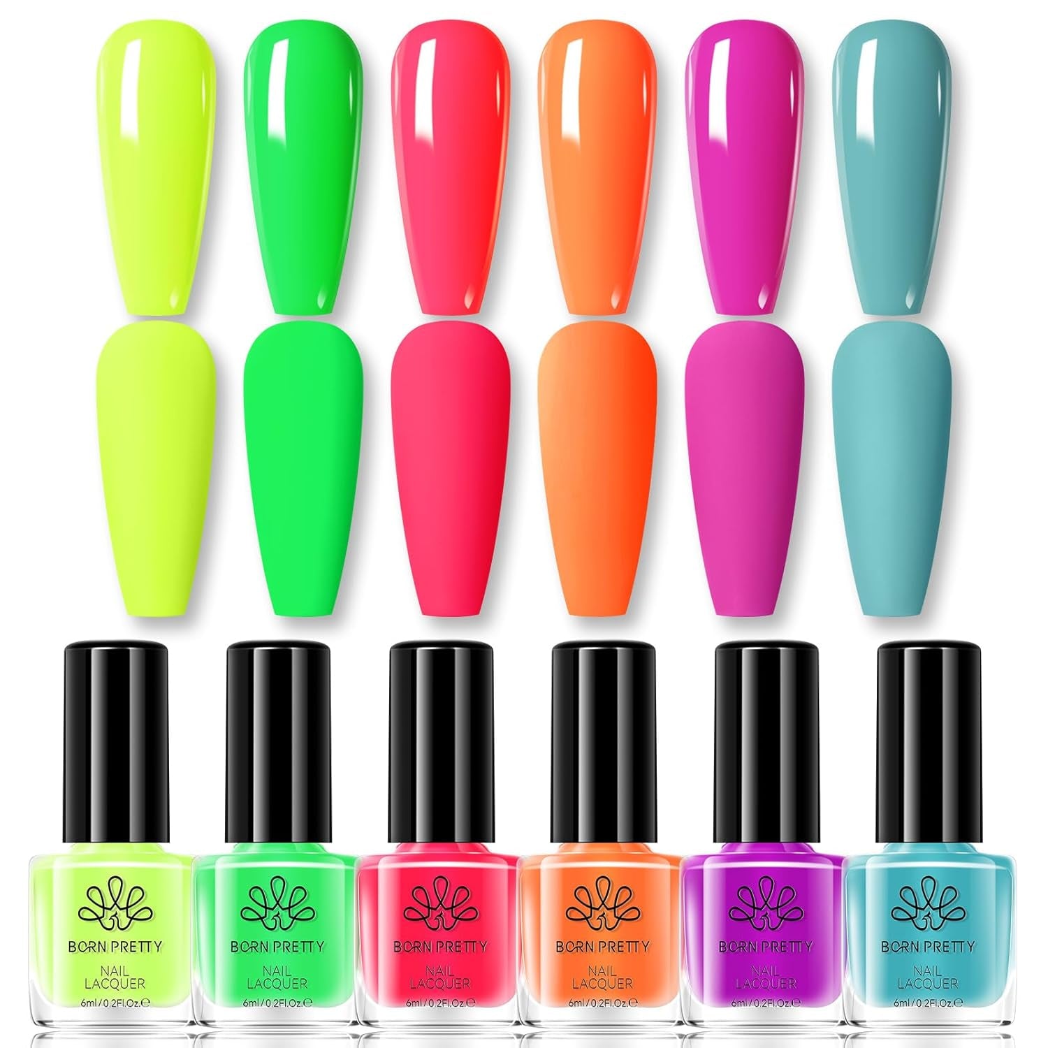 Born Pretty Oja cu Glitter, Rainbow Shining Glitter Super Shine Oja Nail Art Neagră