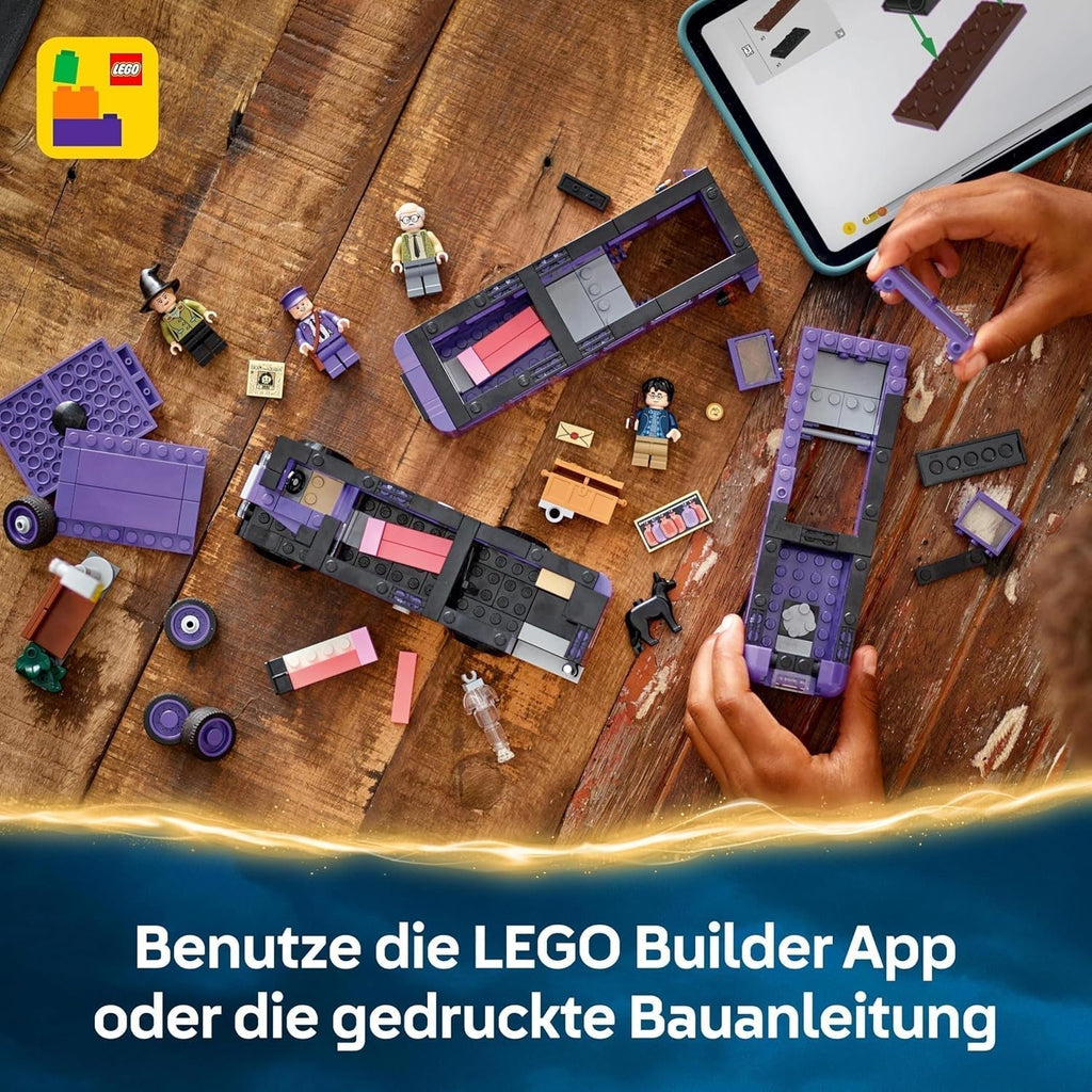 LEGO Harry Potter Adventures With The Travelling Knight, set de construcție cu 5 minifigurine, inclusiv Ernie Prang, Stan Shunpike & Padfoot, jucărie de autobuz pentru fanii lumii vrăjitorilor, băieți și fete de la 8 ani 76446 Seturi de constructie Besuche den LEGO-Store