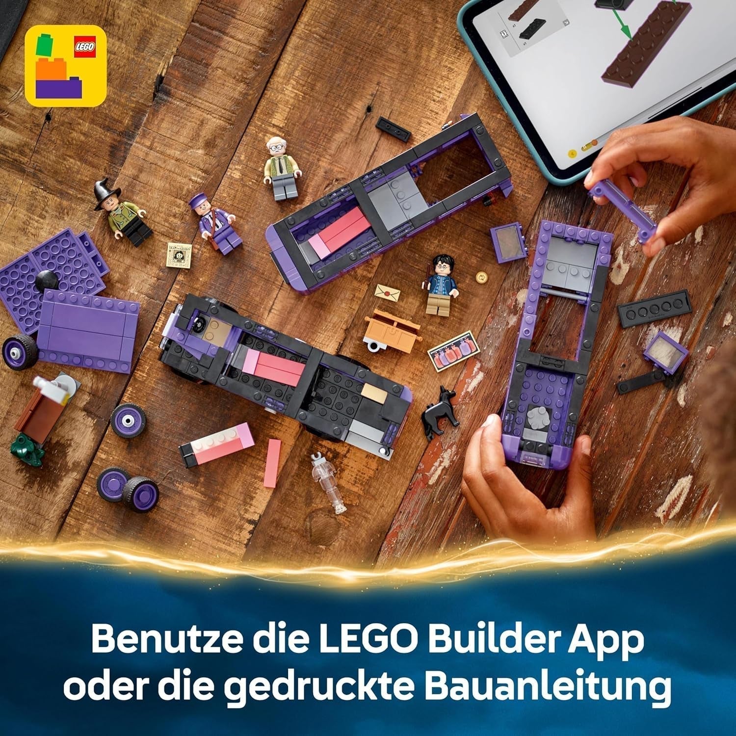 LEGO Harry Potter Adventures With The Travelling Knight, set de construcție cu 5 minifigurine, inclusiv Ernie Prang, Stan Shunpike & Padfoot, jucărie de autobuz pentru fanii lumii vrăjitorilor, băieți și fete de la 8 ani 76446 Seturi de constructie Besuche den LEGO-Store