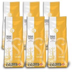 Cafea Helmut Sachers - Crema, Intensitate 4/5, 100% Arabica, boabe întregi de cafea, 6 x 500g