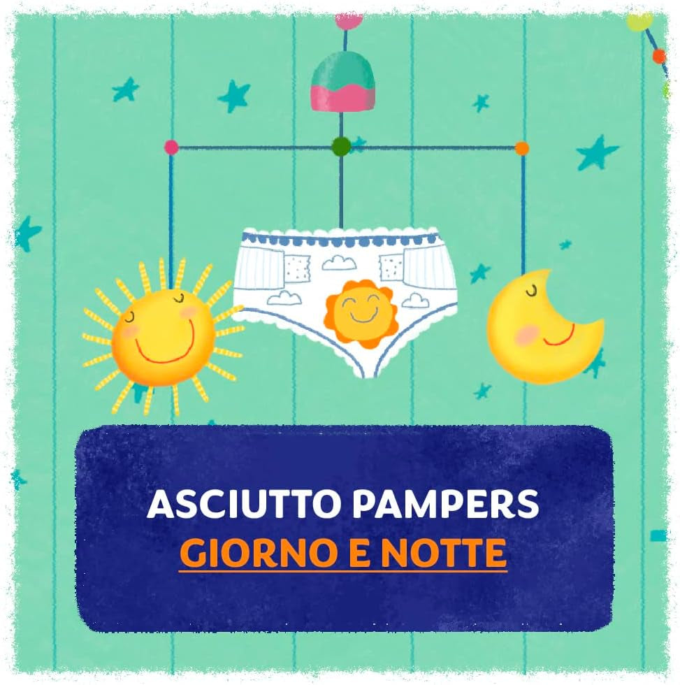 Scutece Pampers Sun and Moon Midi, mărimea 3 (4-9 kg), 120 de scutece