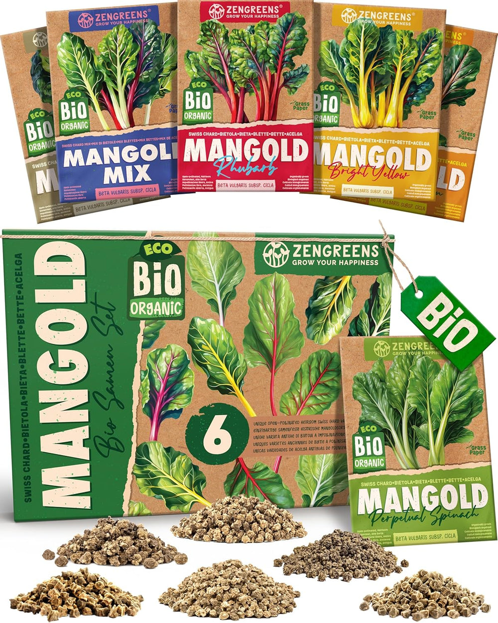 Semințe de busuioc organice într-un set de 6 - 6 semințe de busuioc pentru cultivare ușoară în grădină, balcon sau strat înălțat - semințe de plante - răsaduri