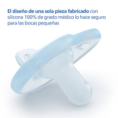 Philips AVENT Soothie – suzetă fără BPA pentru bebeluși cu vârsta cuprinsă între 0 și 6 luni, albastră/albastru deschis (model SCF099/21)