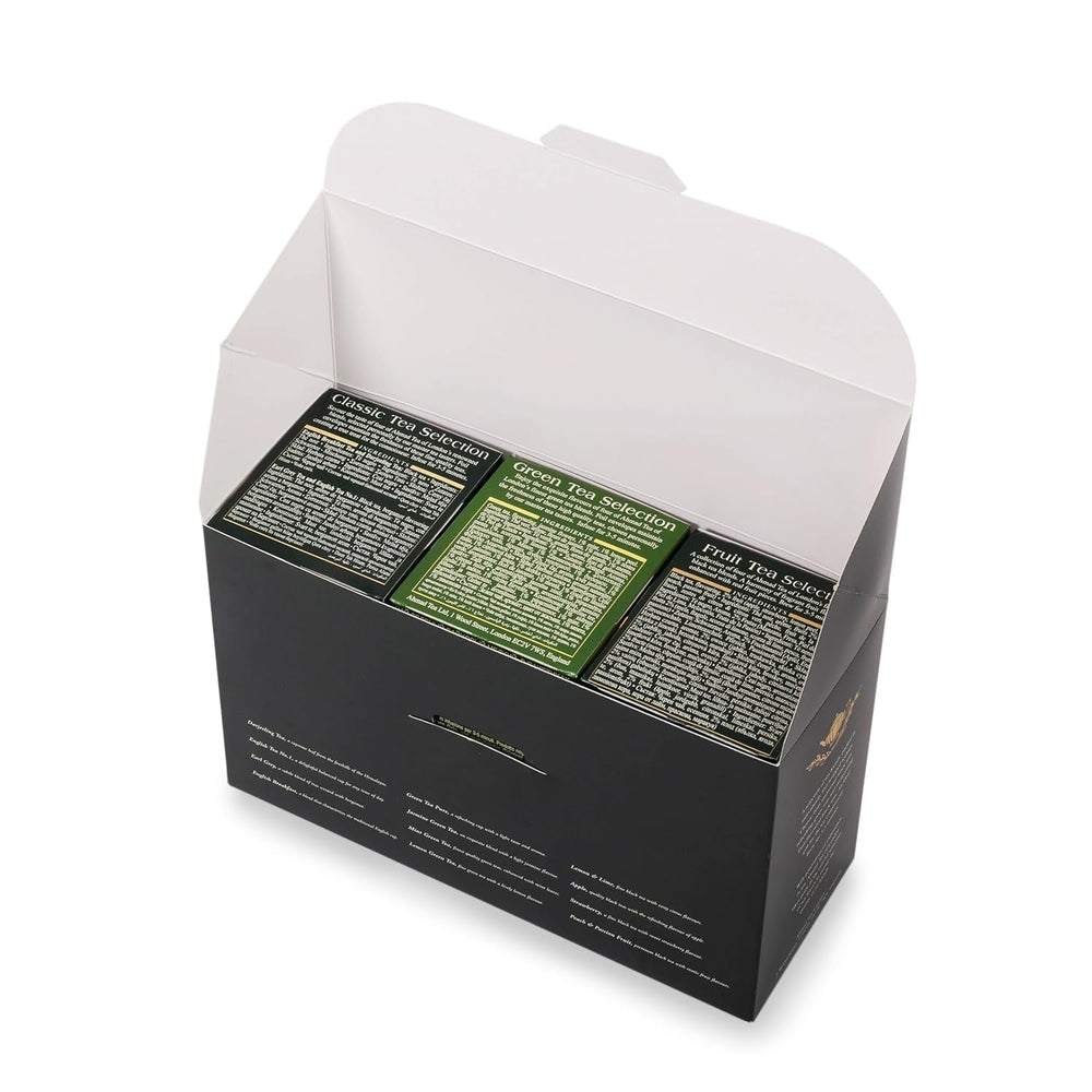 Ahmad Tea - Twelve Teas - Sortiment de 12 sortimente de ceai negru și ceai verde cu diferite arome - 60 pliculețe de ceai ambalate individual, sigilate pentru păstrarea aromelor, cu panglică, 120 g ceai