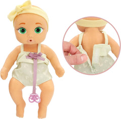 BE LOVED BABIES Minis Adri, in eine Mini-Größe, lebensechte Puppe, weiche Haut und enthält einen Schnuller und eine Flasche, komplett beweglich, Spielzeug für Kinder ab 18 Monaten