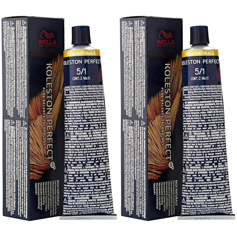 Wella Koleston Perfect Hair Colour Pure Naturals, 60 ml Vopsea pentru par Naty Shop 60 ml (pachet de 2) Rich Naturals 5/1