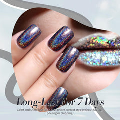 Born Pretty Oja cu Glitter, Rainbow Shining Glitter Super Shine Oja Nail Art Neagră