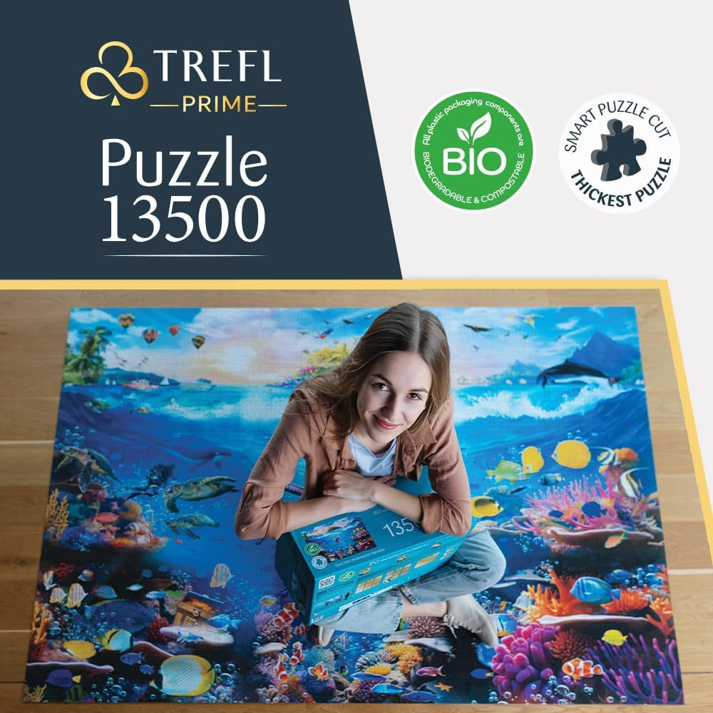 Trefl Prime - Puzzle UFT: Plonjați în paradisul subacvatic - 13500 piese, Puzzle jigsaw mare care prezintă fundul marin colorat, Cartonul cel mai gros, Organic, EKO, Divertisment pentru adulți și copii cu vârsta peste 12 ani Puzzle Naty Shop