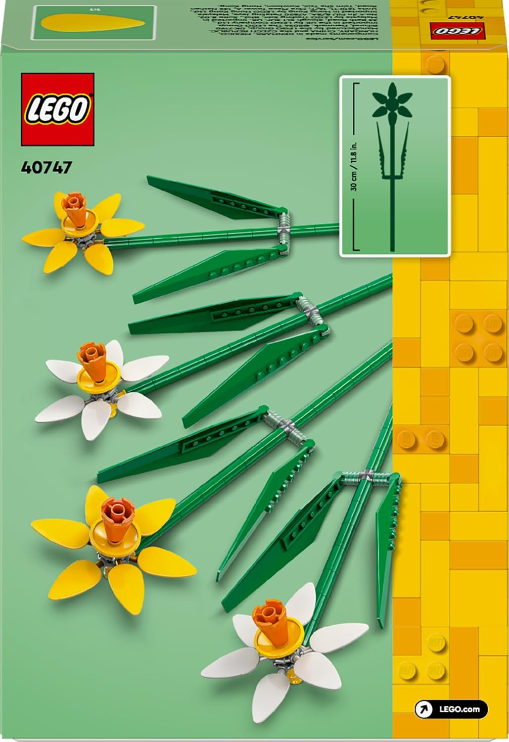 Narcise LEGO Botanicals - Cadouri de Paște pentru fete și băieți - Flori artificiale pentru copii - Buchet de flori ca decor pentru cameră sau birou - Cadou pentru femei - 40747 Seturi de constructie Besuche den LEGO-Store