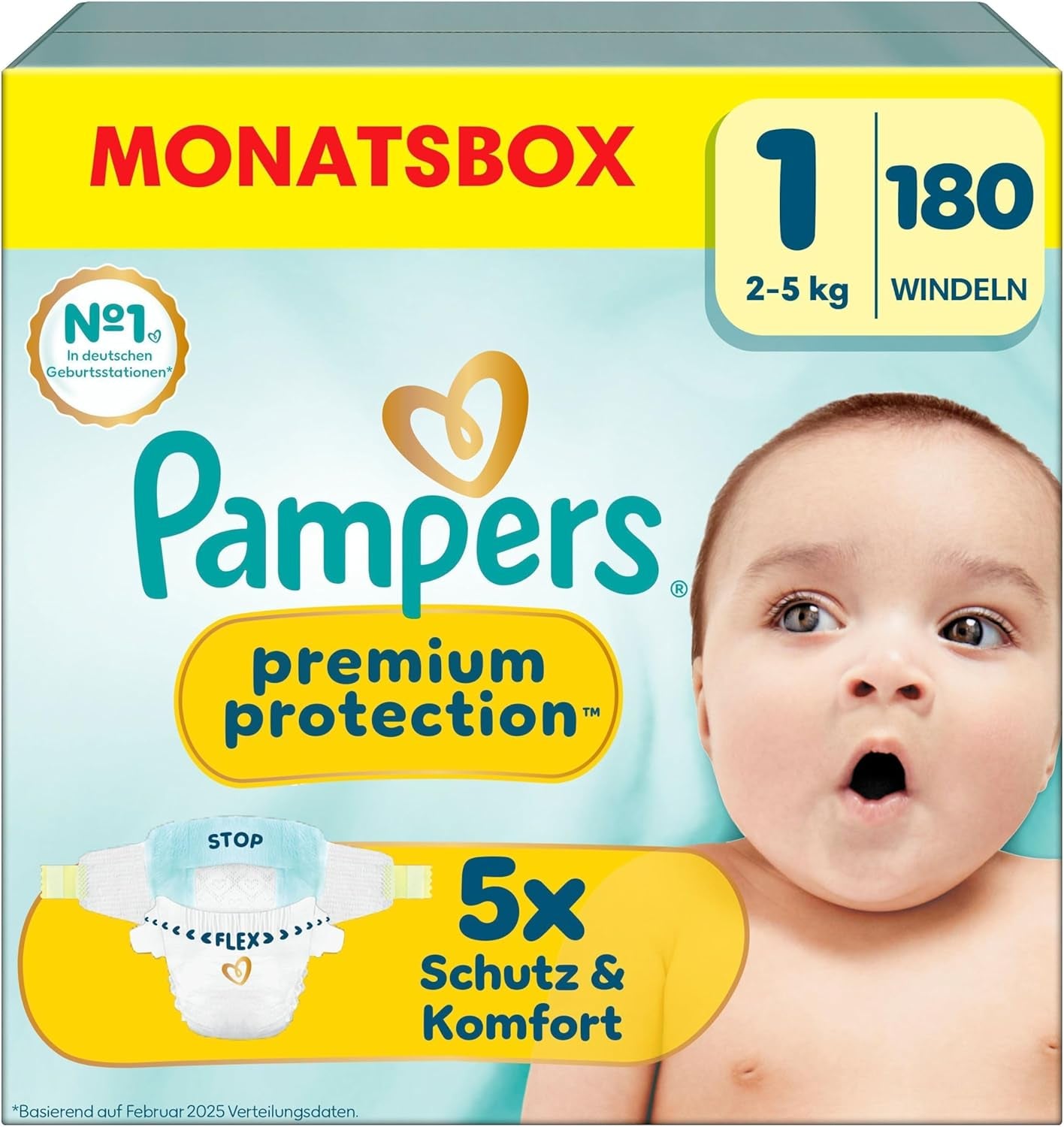 Pampers Premium Protection mărimea 6, 144 scutece, 13 kg-18 kg, protecția noastră numărul 1 împotriva pielii și scurgerilor