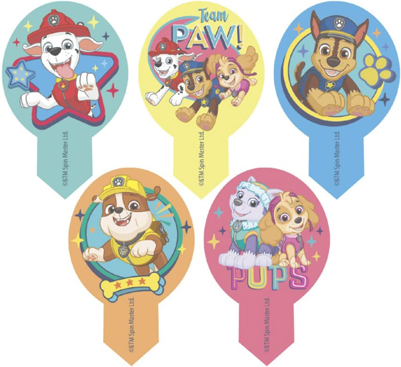 Dekora, Dekorapin Decorațiuni de tort comestibile Paw Patrol, 20 de napolitane din hârtie comestibilă - 6.5 X 4 Cm Naty Shop