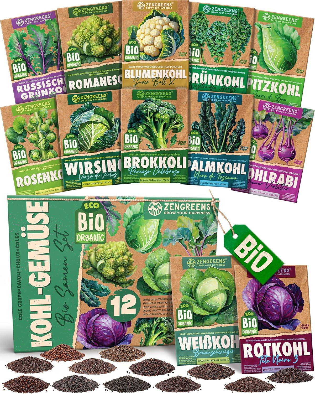 Semințe de busuioc organice într-un set de 6 - 6 semințe de busuioc pentru cultivare ușoară în grădină, balcon sau strat înălțat - semințe de plante - răsaduri