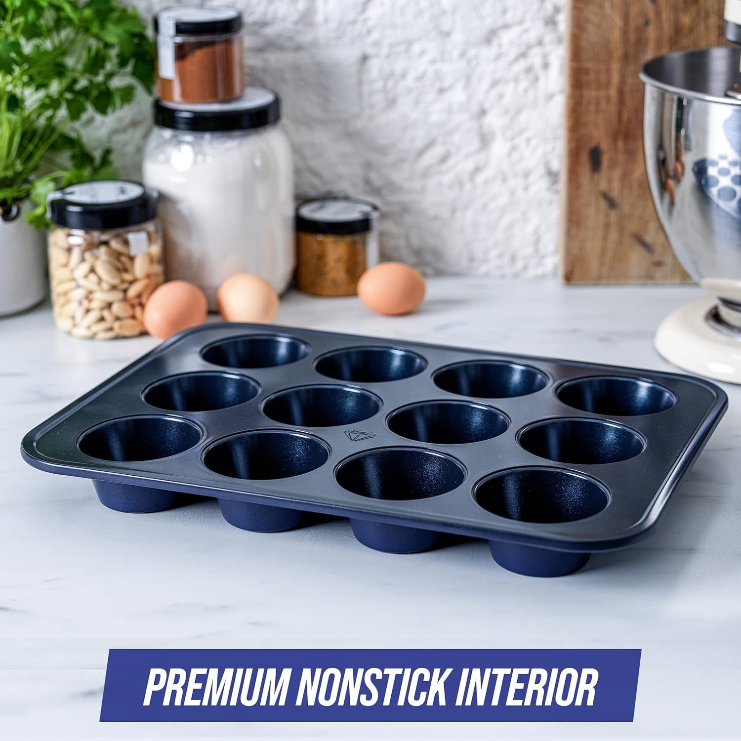 Blue Diamond Bakeware 12Er Muffinform Mit Antihaftbeschichtung, Blau Matrite si tavi pentru copt Naty Shop