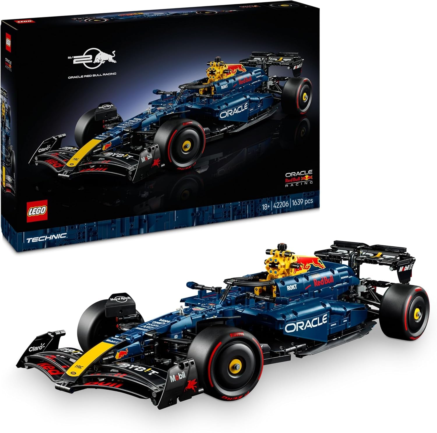 LEGO Technic Oracle Red Bull Racing RB20 F1 Rennauto Modell - Formel 1 Bauset zum Sammeln - V6-Motor, Getriebe, Lenkung & DRS im Maßstab 1:8 - Geschenkidee für Erwachsene & Teenager 42206
