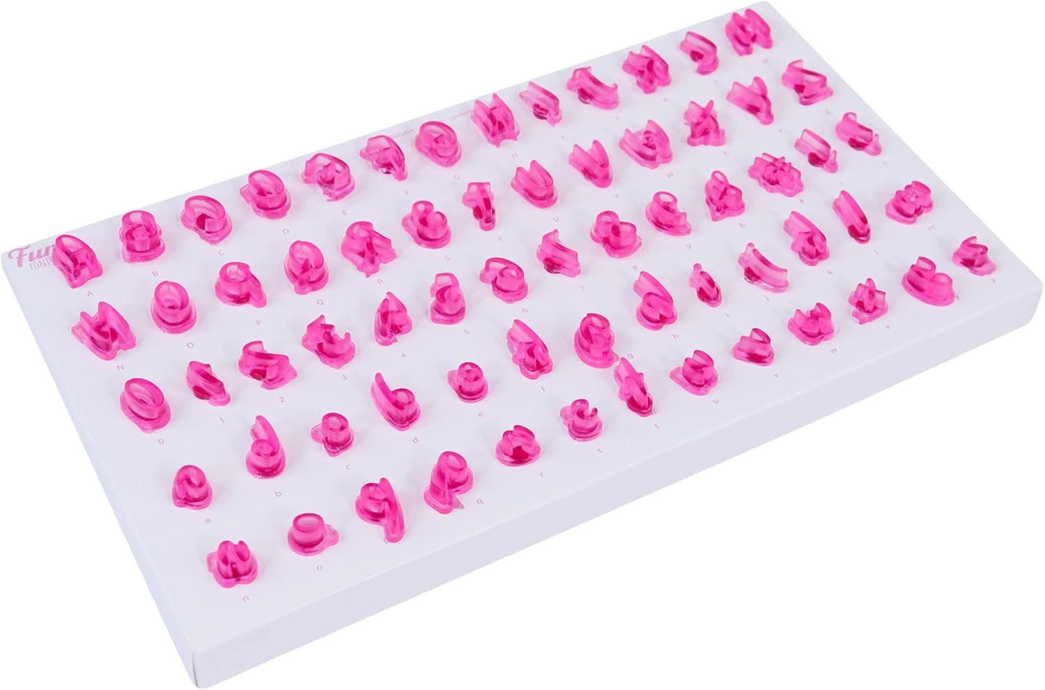 FF60 Fun Fonts - Set de ștampile pentru brioșe și fursecuri, pentru design de tort, 66 de piese, Colecția 3, Plastic