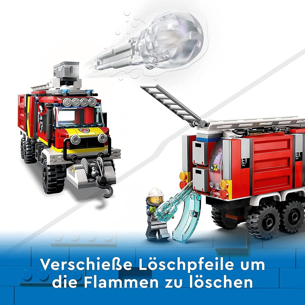 LEGO 60374 City Fire Brigade Command Vehicle, jucărie modernă cu camion de pompieri, cu drone de stingere a incendiilor, cu figuri pentru copii Seturi de constructie Besuche den LEGO-Store