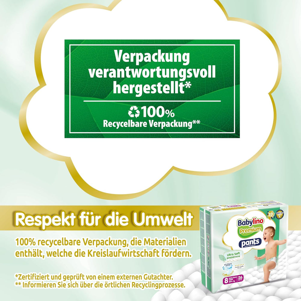 Pantaloni Premium Mărimea 8 cu Filtru Ultra-Moale, XXL (20+ kg), 26 bucăți