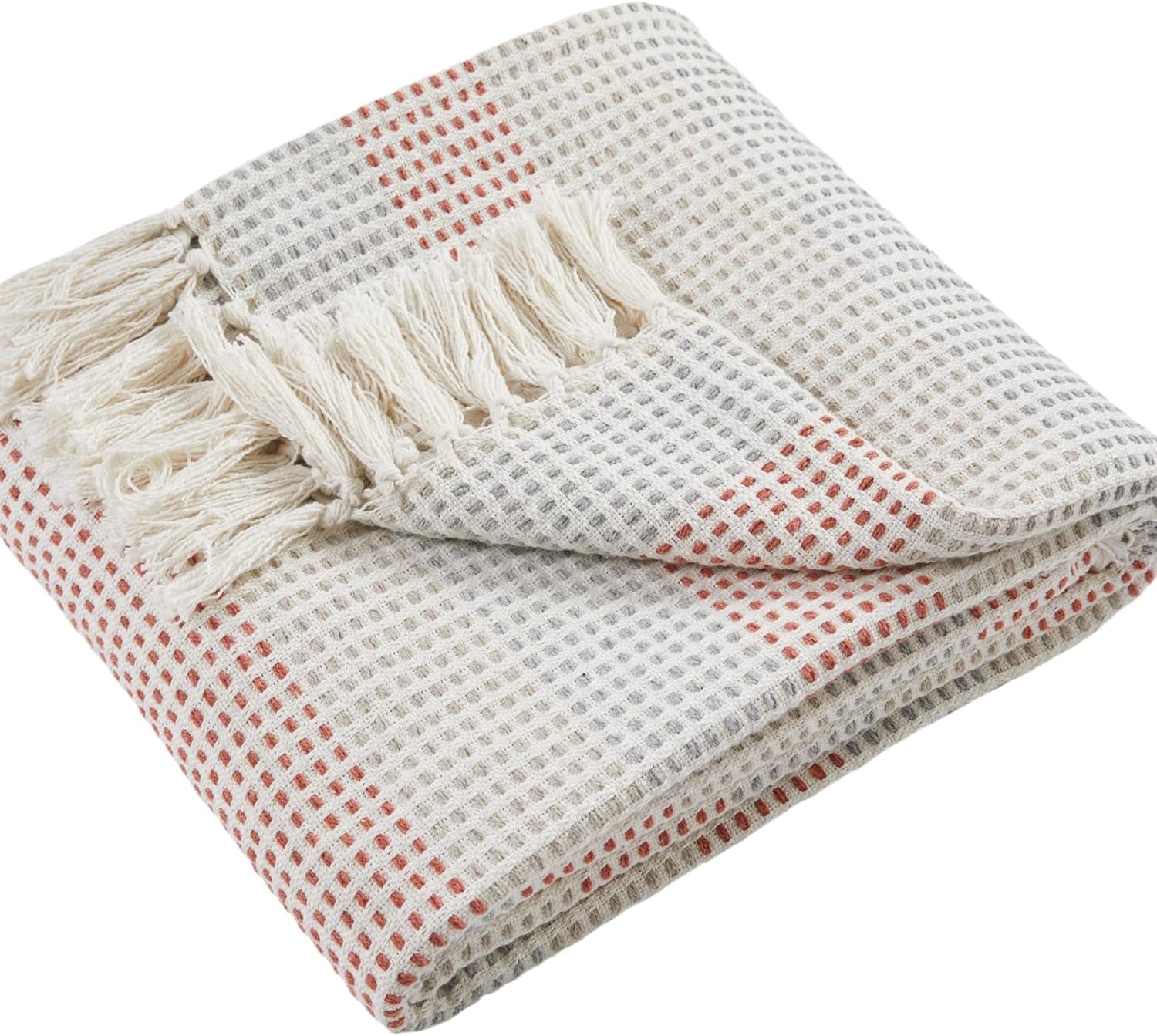 Cuvertură de pat Loft Reva, 100% bumbac reciclat, 130 X 180 cm, Paprika Paturi si Cuverturi Appletree