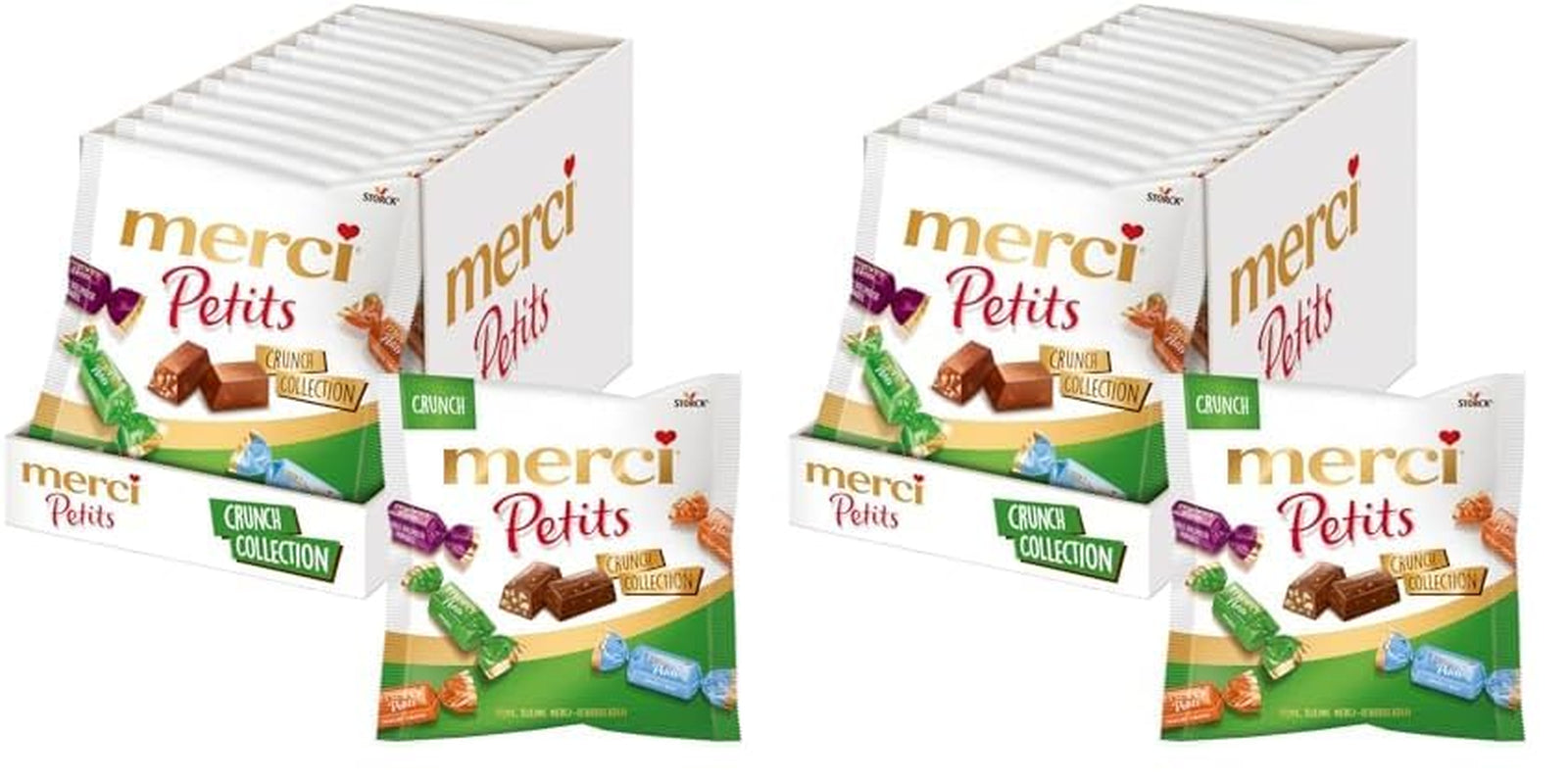 Merci Petits Chocolate Collection - Mix de specialități de ciocolată Bomboane de Ciocolata Naty Shop Set 2 x 12 X 125G Crunch Collection