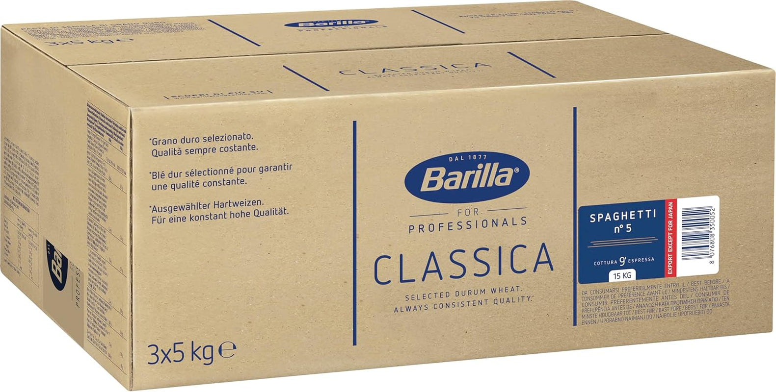 Paste Spaghete din Grâu Dur Barilla nr. 5 – Pachet de 1 (1x5kg)