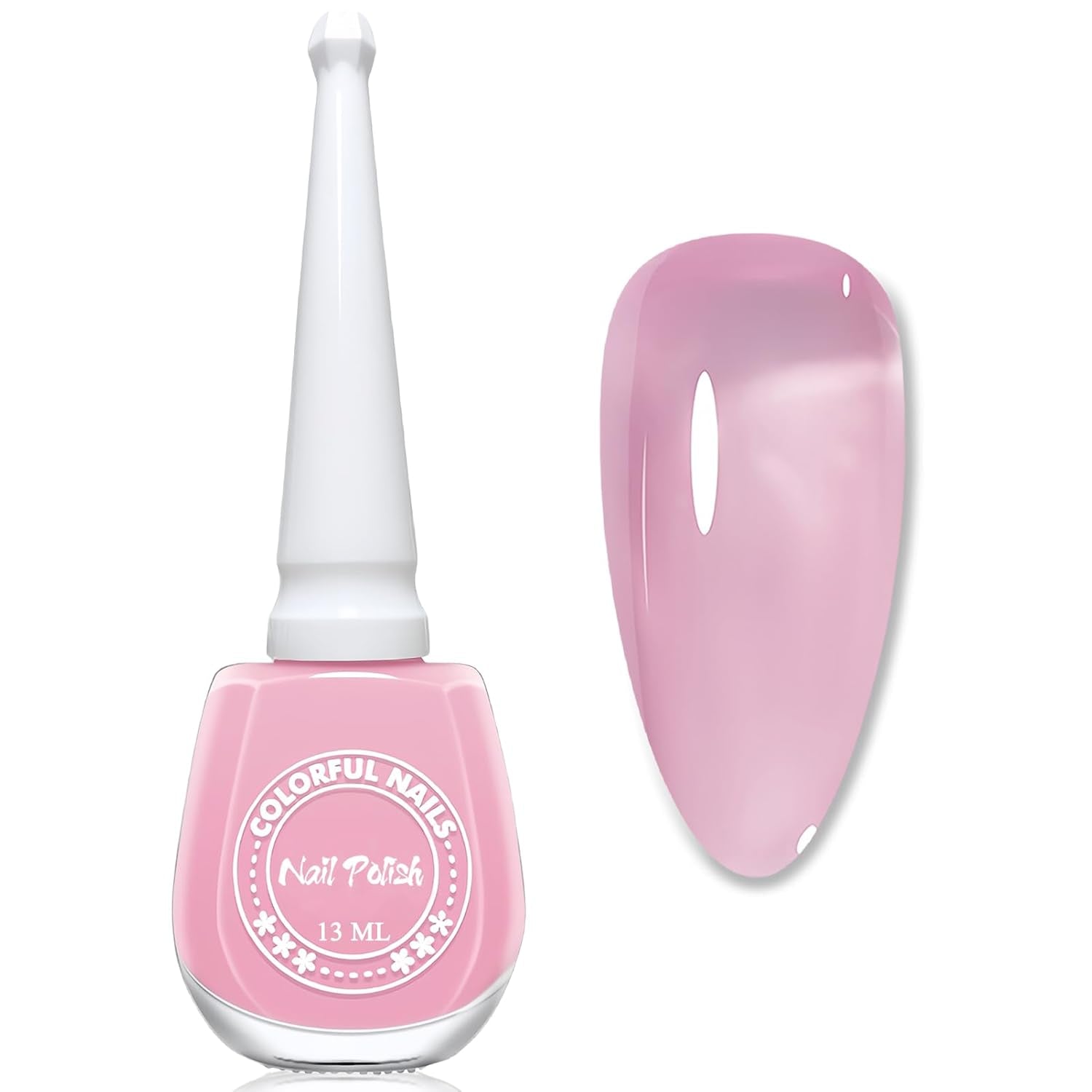 Oja Jelly Pink, 13 ml, Oja cu uscare rapidă, de lungă durată, natural translucidă, Oja obișnuită fără lampă UV pentru femei, Nail Art DIY (Roz clasic)