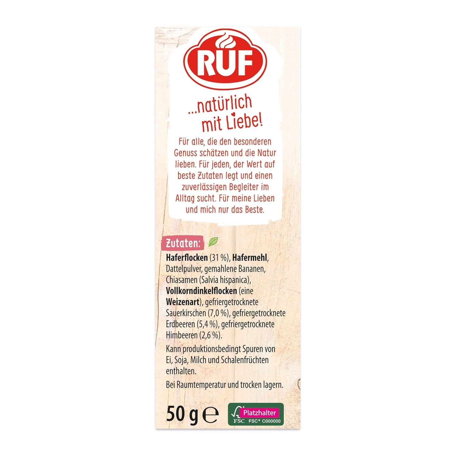 RUF Smoothie Bowl Berry Bunch, gustare pentru micul dejun pe bază de ovăz cu fructe de pădure și semințe de chia, rapid și ușor de preparat, vegan, 1 pungă x 50g (pachet de 3)