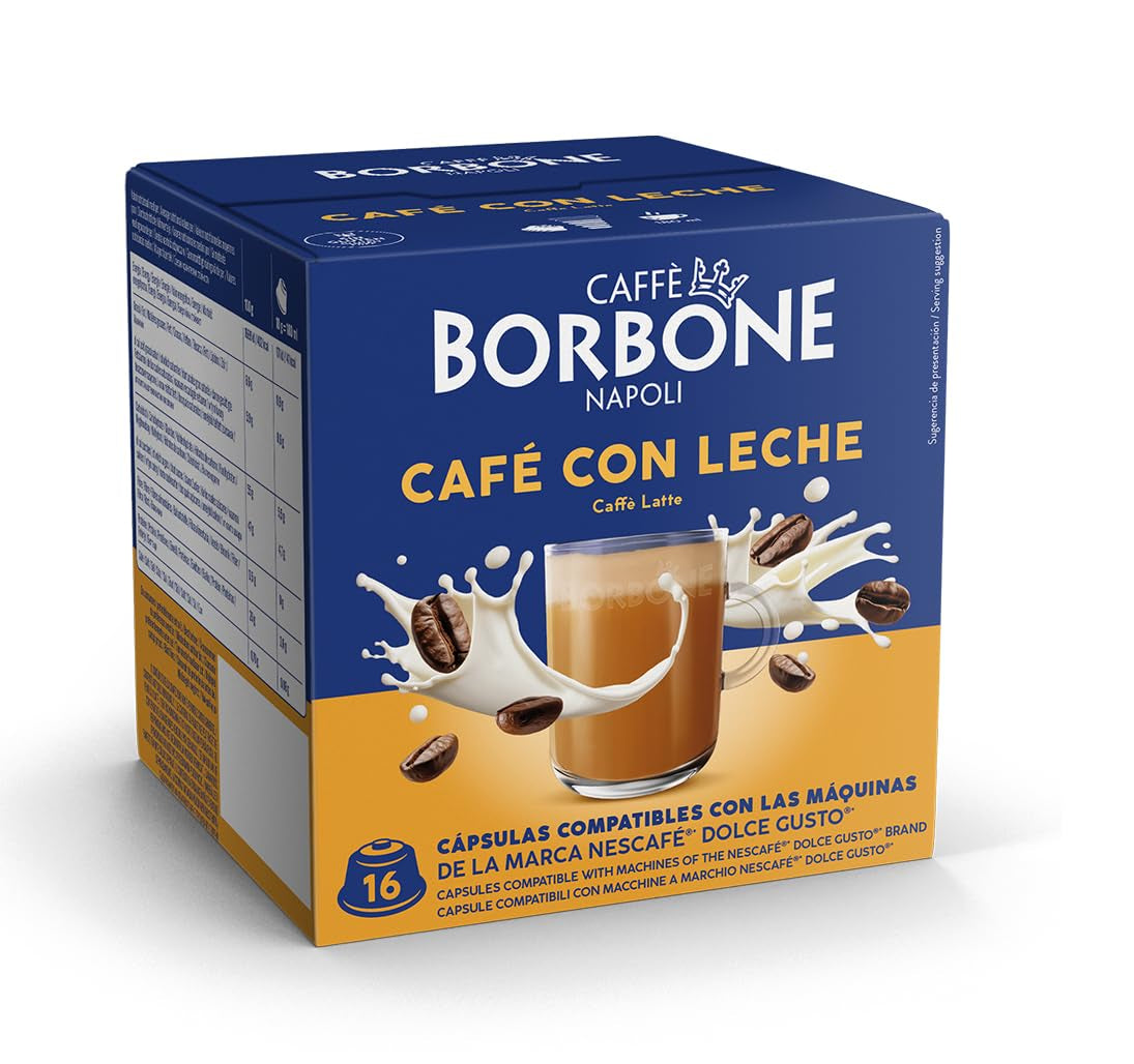 Caffè Borbone Café au Lait - 64 Kapseln - Lösliches Pulvergetränk mit Milchpulver und Instantkaffee - Kompatibel mit Kaffeemaschinen der Marke Nescafè®* Dolce Gusto®*