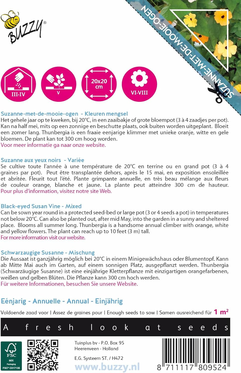 Flori cățărătoare Buzzy, amestec de Thunbergia