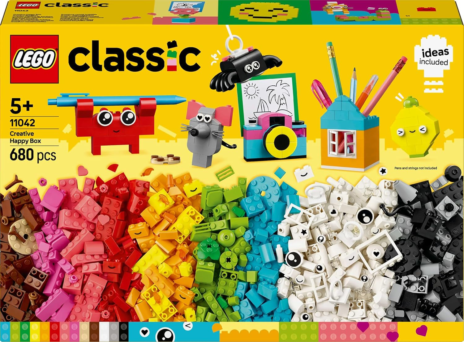 LEGO Classic Creative Fun Box, Cărămizi de construcție colorate pentru jocuri de rol imaginative, Set de construcție pentru începători, Jucării pentru fete și băieți de la 5 ani, Modele de reconstruit 11042 Seturi de constructie Besuche den LEGO-Store