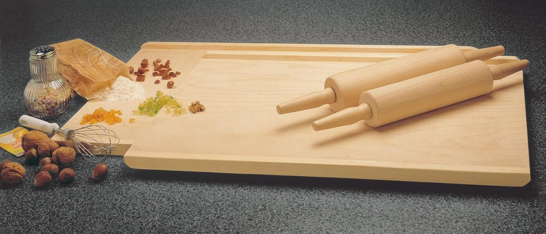 Sucitor Zenker cu rulment de alunecare Ø 6 x 44 cm PATISSERIE, sucitor ca accesoriu de copt, rolă de aluat din lemn pentru întinderea aluatului (culoare: maro), cantitate: 1 bucată