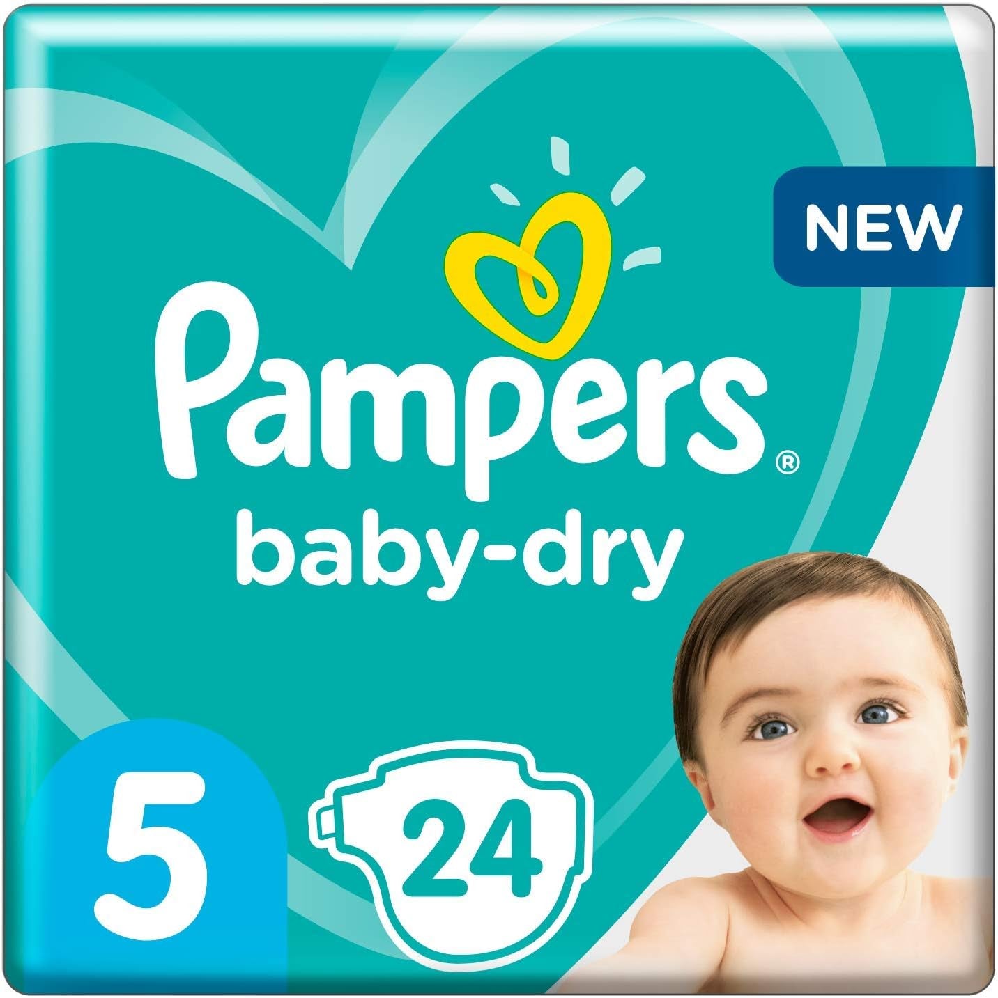 Scutece Pampers pentru bebeluși mărimea 5 (11-16 kg), 24 de bucăți, până la 12 ore de protecție împotriva scurgerilor