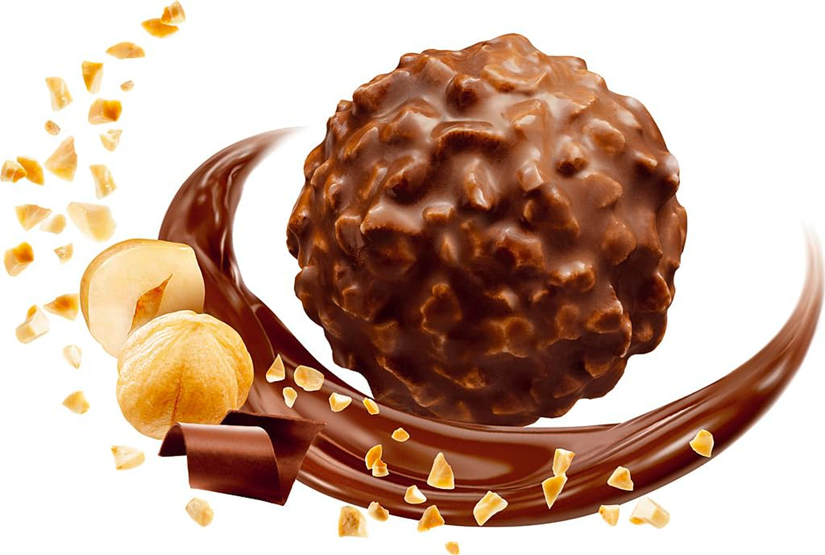 Ferrero Rocher – Specialitate de praline crocante și cremoase cu alune – Cadou de Ziua Îndrăgostiților pentru el și ea – 16 pachete a câte 4 praline individuale