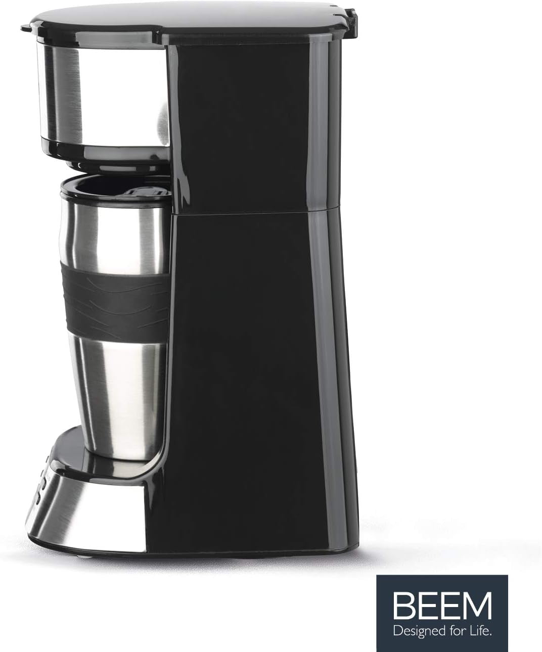 Espressor cu filtru unic BEEM THERMO 2 GO cu cană termică de 0,4 l | Filtru permanent | Cu cronometru de 24 de ore pentru o ceașcă de cafea fierbinte dimineața, fără așteptare | 750 W