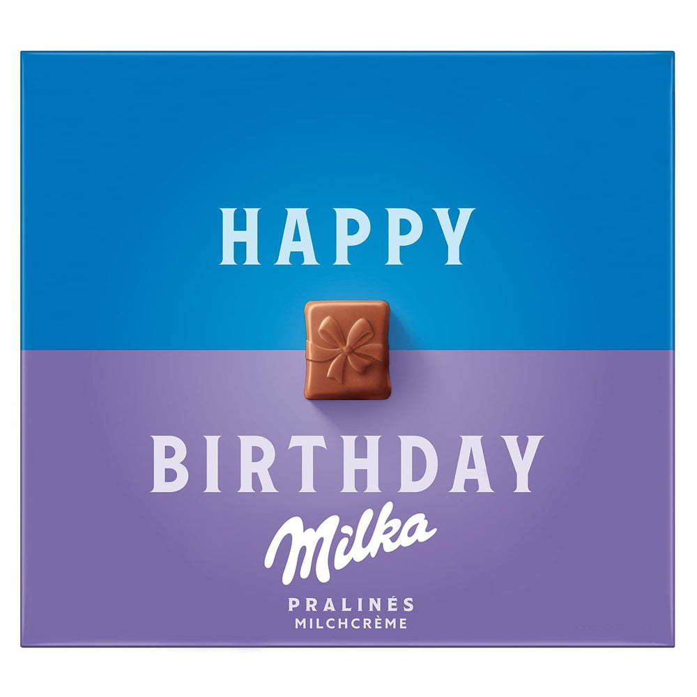 Praline Milka Congratulations – Ciocolată cu lapte alpină cu umplutură fină de cremă de lapte – 10 x 110g