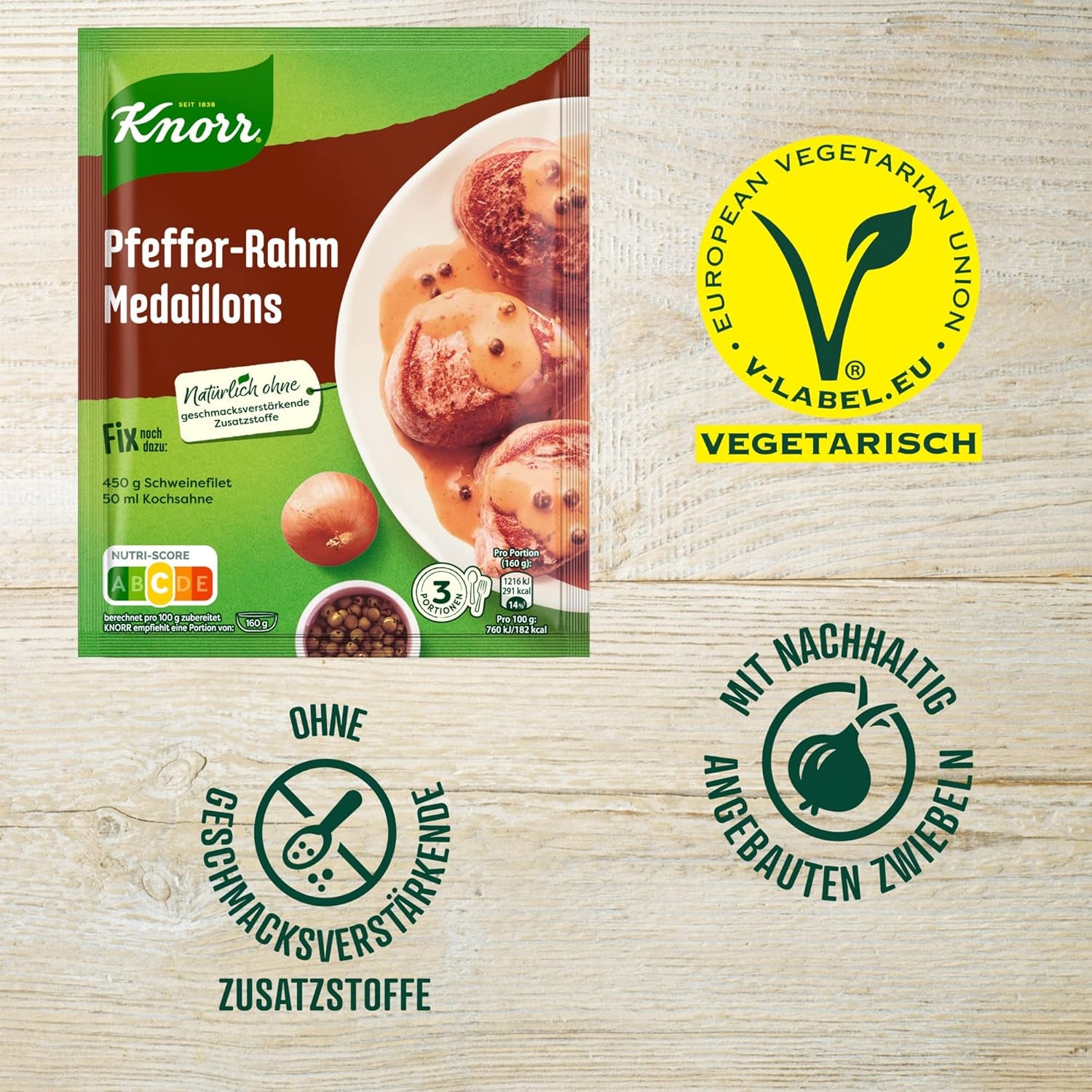 Knorr Fix Pfeffer-Rahm Medaillons 3 Portionen (1 x 35 g) | 35 g (1er Pack)