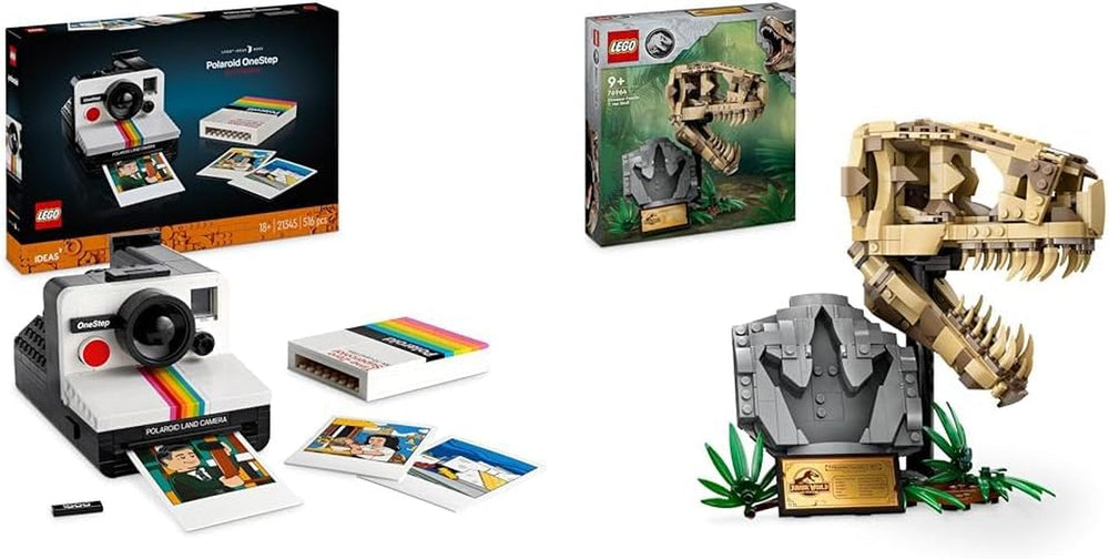 Set aparat foto LEGO Ideas Polaroid Onestep SX-70 pentru adulți, de colecție cu detalii autentice, activitate creativă, cadouri de fotografie pentru femei, bărbați, el, ea și adolescenți 21345 Seturi de constructie Besuche den LEGO-Store Pachet cu fosile de dinozauri