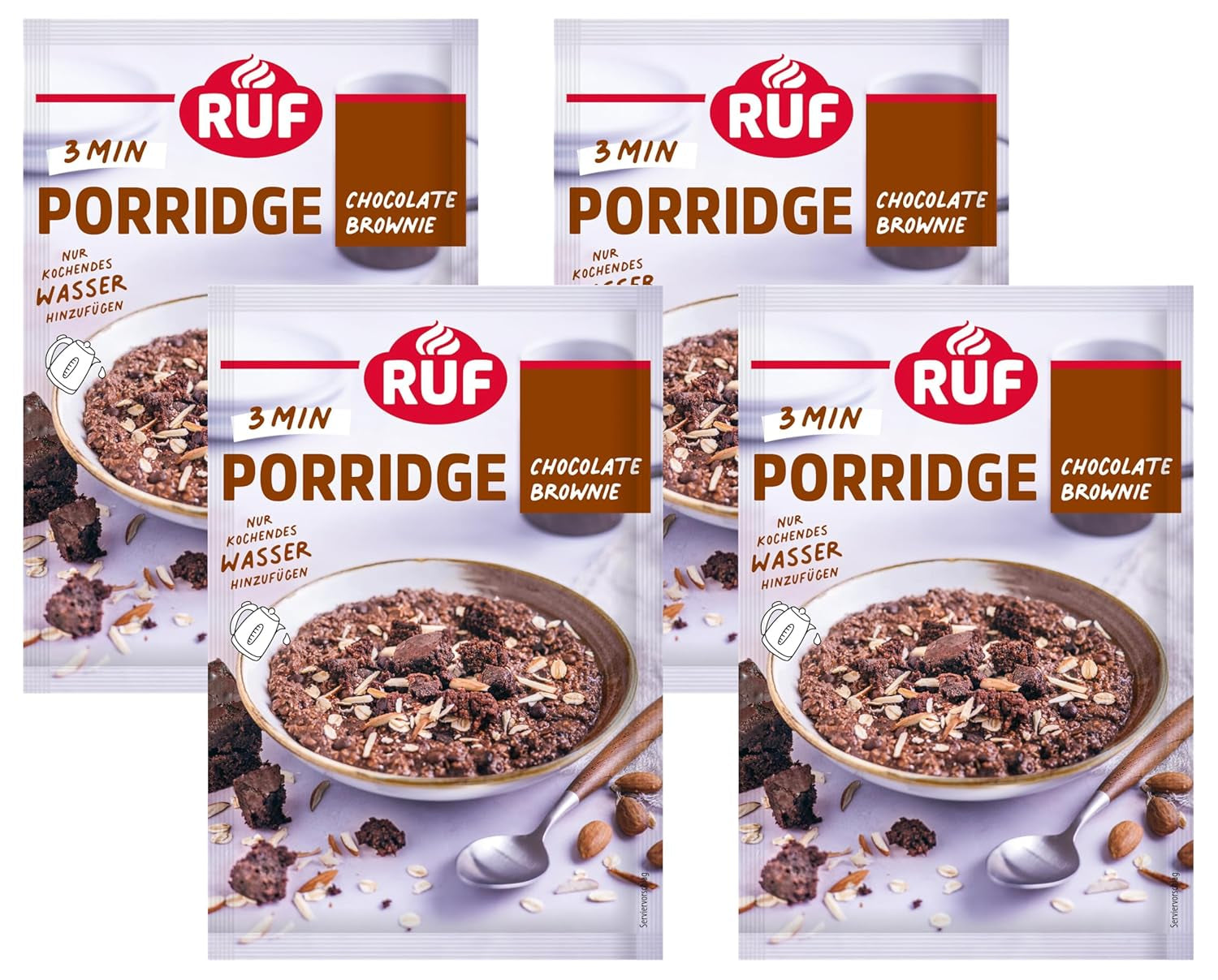 Terci de ovăz instant RUF cu căpșuni și vanilie, o masă de vară cu ovăz gata în 3 minute, 1 pliculeț x 65g