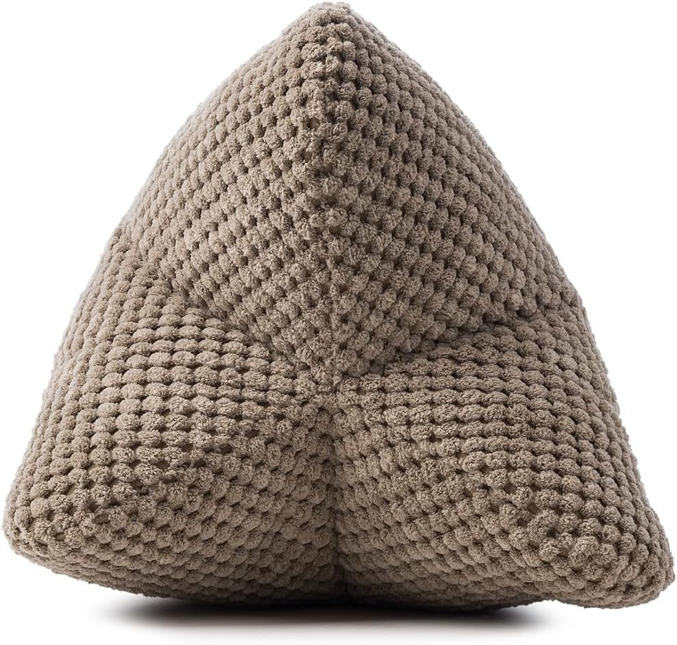 Pernă de citit Gözze - Sven, pernă de gât cu aspect texturat, pernă de citit și relaxare pentru gât și spate, 40 x 25 cm - Taupe