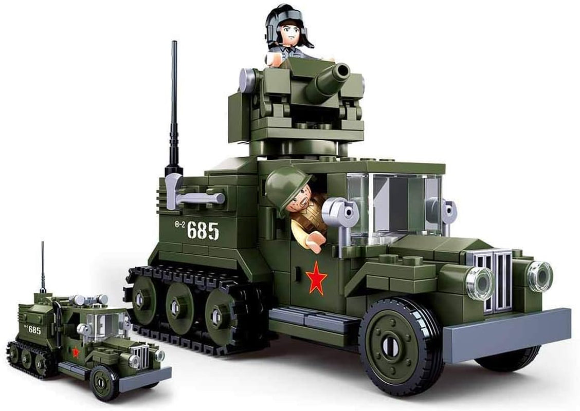 Sluban SL95556, WWII - Alliiertes Halbkettenfahrzeug [M38-B0685], Spielset, Klemmbausteine, Soldaten, mit Spielfigur, Army WWII, Multi Color