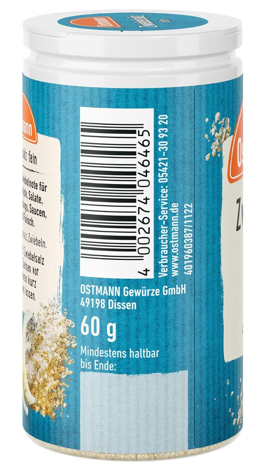 Ostmann Gewürze - Zwiebelsalz | Nachfüllbare & recyclebare Verpackung | 60 g in der Streudose